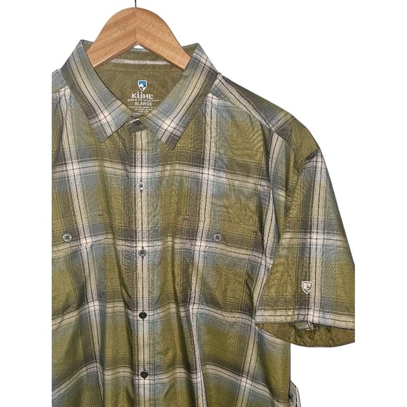 Kuhl Response Shirt Short‎ Sleeve Button Down Green Plaid Shirt Men's Sz XL NWT - Picture 6 of 11
